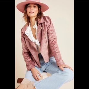Anthropologie Lucie Sueded Moto Jacket